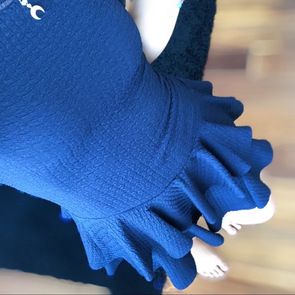 Rebecca Taylor navy blue ruffle dress - Picture 5 of 7